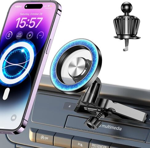 لفتحة أقراص مضغوطة لتركيب السيارة Magsafe، مغناطيس قوي، حامل هاتف مغناطيسي لهاتف iPhone MagSafe CD، حامل هاتف للسيارة، مشغل أقراص مضغوطة بدون استخدام اليدين، حامل هاتف iPhone 15 Pro Max CD حامل 14 13 12 Plus Magsafe Csae in Kuwait