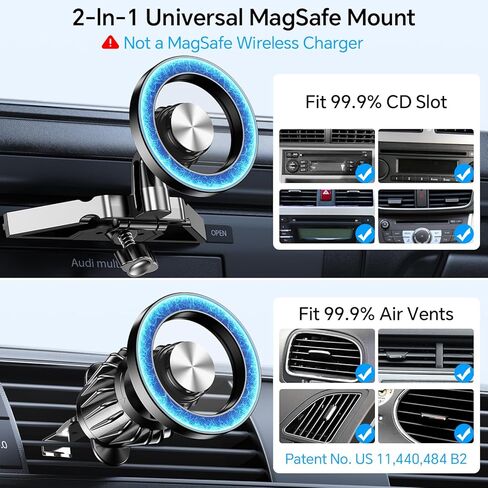 لفتحة أقراص مضغوطة لتركيب السيارة Magsafe، مغناطيس قوي، حامل هاتف مغناطيسي لهاتف iPhone MagSafe CD، حامل هاتف للسيارة، مشغل أقراص مضغوطة بدون استخدام اليدين، حامل هاتف iPhone 15 Pro Max CD حامل 14 13 12 Plus Magsafe Csae in Kuwait