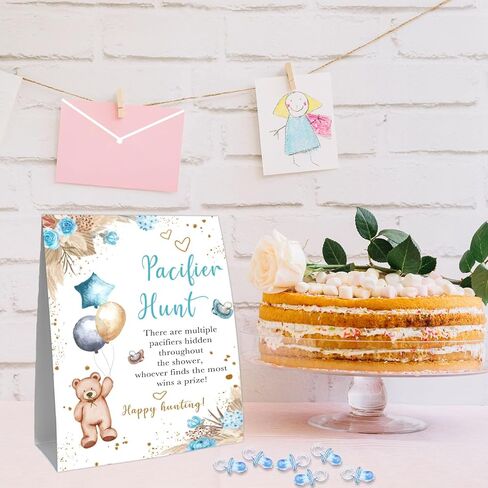 لعبة استحمام الطفل Pacifier Hunt، مجموعة لهايات صغيرة لألعاب استحمام الطفل، 50 قطعة لهايات أطفال صغيرة بنية اللون لكشف جنس الطفل، لهايات بلاستيكية لعبة استحمام للأطفال 5 * 7 بوصات in Kuwait