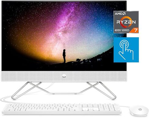 كمبيوتر مكتبي HP الكل في واحد بشاشة لمس 27 بوصة - ترخيص مدى الحياة لـ Office 2021، Intel Ultra 7-155U، ذاكرة الوصول العشوائي DDR5 سعة 16 جيجابايت، 1 تيرابايت SSD، ارتفاع قابل للتعديل، WiFi 6، كاميرا ويب عالية الدقة Windows 11 Pro، أبيض in Saudi Arabia
