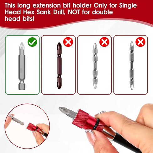 4 PCS Drill Extension Bit Holder, Magnetic Drill Screwdriver Bit Holder Bar 1/4 Hex Shank Extension for Drill Bits Quick Release Bit Holder for Impact Driver Screw Nut Drill 2" 4" 6"12" in Saudi Arabia
