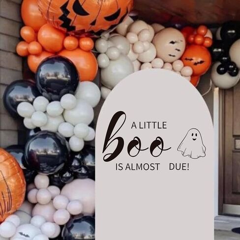 a Little Boo is Almost Due Decal-Baby Shower Decorations Baby Shower Party Decorations,Party Photography Background Decals,Gender Reveal Party Decorations (Black a Little Boo) in Kuwait