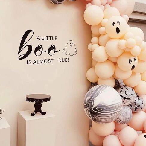 a Little Boo is Almost Due Decal-Baby Shower Decorations Baby Shower Party Decorations,Party Photography Background Decals,Gender Reveal Party Decorations (Black a Little Boo) in Kuwait