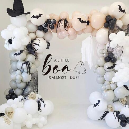 a Little Boo is Almost Due Decal-Baby Shower Decorations Baby Shower Party Decorations,Party Photography Background Decals,Gender Reveal Party Decorations (Black a Little Boo) in Kuwait