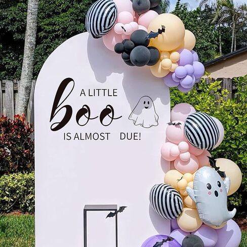a Little Boo is Almost Due Decal-Baby Shower Decorations Baby Shower Party Decorations,Party Photography Background Decals,Gender Reveal Party Decorations (Black a Little Boo) in Kuwait