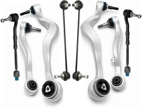 KaolaParts 8Pcs Front Suspension Kit Lower Control Arm with Ball Joint Sway Bar Link Outer Tie Rod End Compatible with BMW 06-07 525i, 08-10 528i, 06-07 530i, 08-10 535i,04-05 545i, 06-10 550i in Saudi Arabia