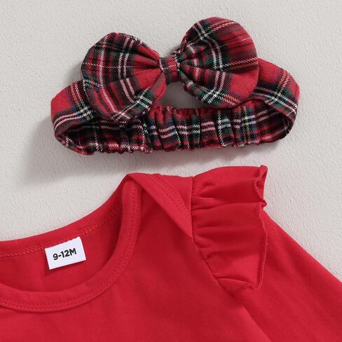 Christmas Baby Girl Outfit Newborn Cute Elk Fly Sleeve Romper Overall Dress Infant Girls Fall Winter Skirt Set in Saudi Arabia