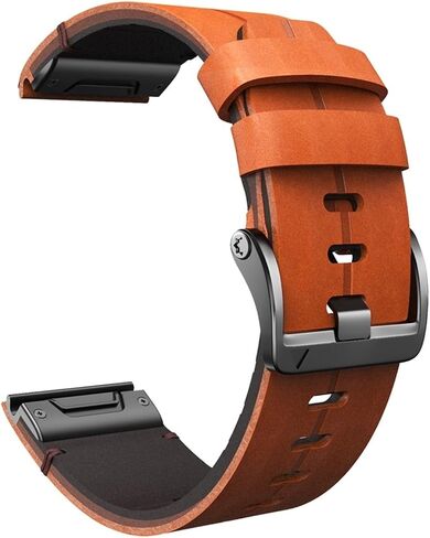 سوار ساعة جلدي لـ garmin fenix 7/7x fenix 6/6x fenix 5x/5 plus Forerunner 965 955 935 745 epix Pro Gen 2 محبب بالكامل 22 مم 26 مم بديل حزام ساعة سريع التركيب للرجال بني in Kuwait