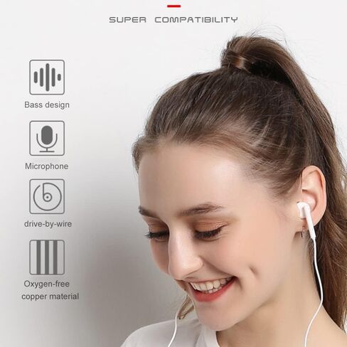 2 Pack USB C Headphones, USB C Earbuds in-Ear Wired Headphones with Microphone & Remote Noise Cancelling Wired Type C Earphones Compatible with iPhone 15 iPad Pro Samsung Galaxy S21 Ultra S20 S22 in Saudi Arabia