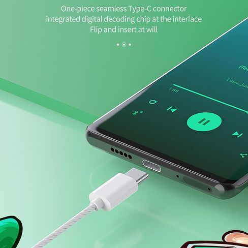 2 Pack USB C Headphones, USB C Earbuds in-Ear Wired Headphones with Microphone & Remote Noise Cancelling Wired Type C Earphones Compatible with iPhone 15 iPad Pro Samsung Galaxy S21 Ultra S20 S22 in Saudi Arabia