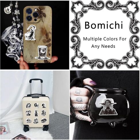 Bomichi 94 قطعة ملصقات جمالية داكنة لليوميات، ملصق ملصق جرعة الصيدلة ملصقات أثرية عتيقة باللون الأسود لسجل القصاصات Ephemera Junk Journal DIY Crafts in Kuwait