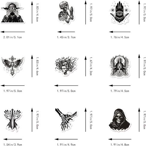 Bomichi 94 قطعة ملصقات جمالية داكنة لليوميات، ملصق ملصق جرعة الصيدلة ملصقات أثرية عتيقة باللون الأسود لسجل القصاصات Ephemera Junk Journal DIY Crafts in Kuwait