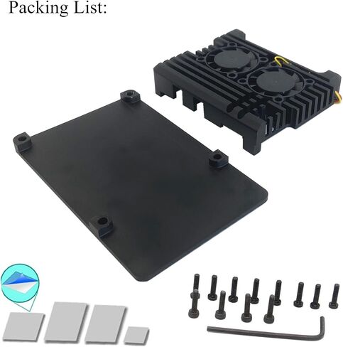 حافظة مدرعة من سبائك الألومنيوم Raspberry Pi 5، مبرد غرفة التبريد Pi 5، حافظة تبريد سلبية لجهاز Raspberry Pi 5 4GB/8GB (مع مروحة مزدوجة) in Kuwait