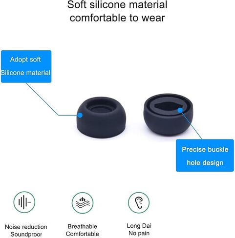 3 Pairs Galaxy Buds Pro Eartips Earbuds，Silicone Tips Earbuds Eartips Set Compatible for Samsung Galaxy Buds Pro, with 5 in 1 Cleaner Kit & Ear Tips with Filter(Black) in Saudi Arabia
