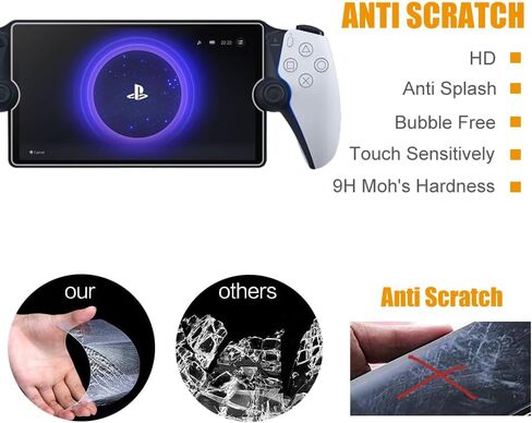 [عبوة من قطعتين] واقي شاشة من الزجاج المقسى لجهاز Sony PlayStation Portal Remote Player لوحدة التحكم PS5 2023 8 بوصة مع 2.5D 9H HD خالي من الفقاعات وشفاف وشفاف للغاية in Kuwait