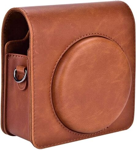 Camera Bag, PU Leather Protective Case Bag with Shoulder Strap for Fujifilm SQ6 Camera(Brown) in Saudi Arabia