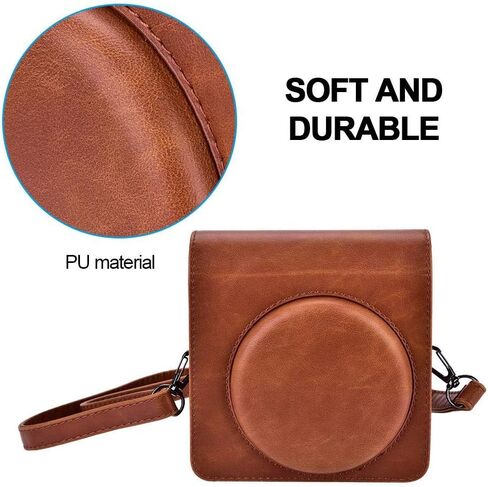 Camera Bag, PU Leather Protective Case Bag with Shoulder Strap for Fujifilm SQ6 Camera(Brown) in Saudi Arabia