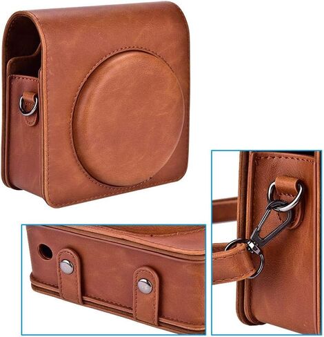 Camera Bag, PU Leather Protective Case Bag with Shoulder Strap for Fujifilm SQ6 Camera(Brown) in Saudi Arabia