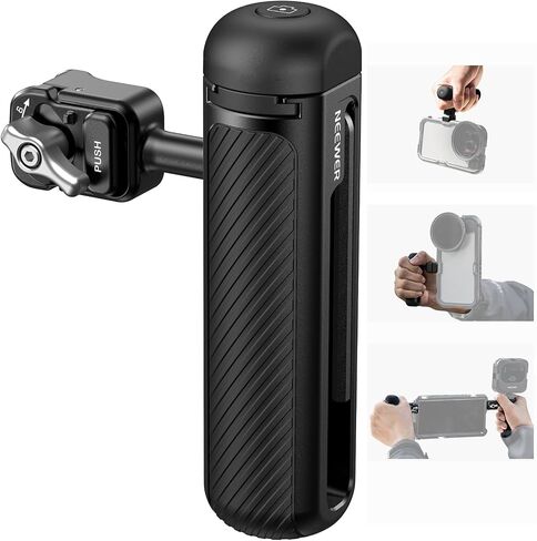 NEEWER Quick Release Bluetooth Side Handle with Remote Shutter Release, Clamp, Anti Off Cold Shoe for NEEWER 2nd Gen Phone Cage for 15 Pro, 15 Pro Max, S24 Ultra, PA005E, Silver Lock in Saudi Arabia