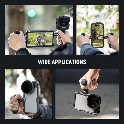 NEEWER Quick Release Bluetooth Side Handle with Remote Shutter Release, Clamp, Anti Off Cold Shoe for NEEWER 2nd Gen Phone Cage for 15 Pro, 15 Pro Max, S24 Ultra, PA005E, Silver Lock in Saudi Arabia