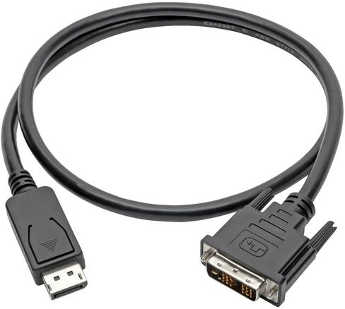 كابل محول Tripp Lite DisplayPort إلى DVI-D DP مع مزلاج، M/M 1080p @ 60 هرتز 3ft 3' (P581-003)، أسود in Saudi Arabia