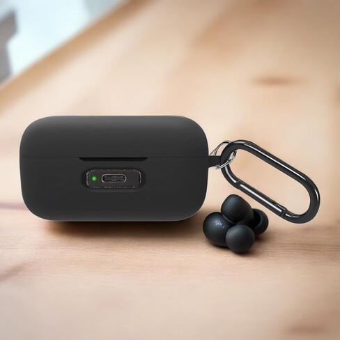 SaharaCase Venture Series Silicone Case for Sennheiser Momentum True Wireless 4 Headphones - Ergonomic Closed Design, Triple Silicone Material Composition, Carabiner Clip - Black in Saudi Arabia