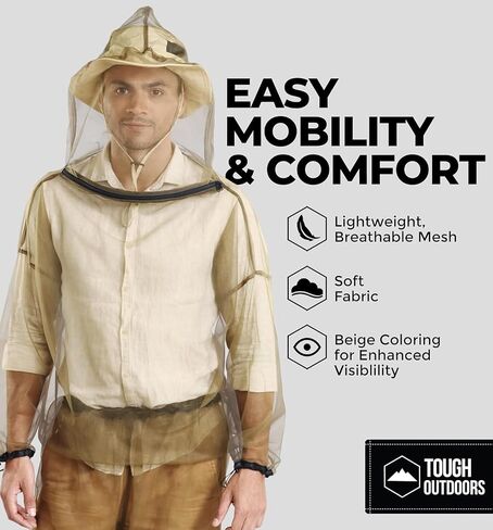 Tough Outfitters Mosquito Suit - Mosquito Repellent Clothing Men Women - Insect Bug Proof Net Mesh Clothing for Gardening in Saudi Arabia
