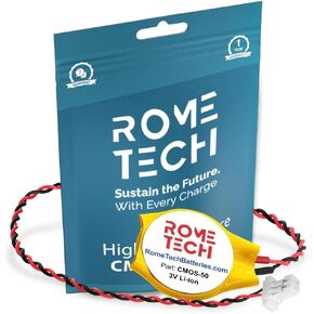 Rome Tech CR2032 CMOS BIOS Battery for Dell Inspiron 11 3180 - Laptop Backup 3V RTC CR 2032 Battery with 2 Wire Cable