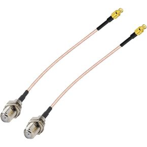 DHT Electronics 2PCS RF coaxial Coax Cable Assembly MCX Male to F Female 6''