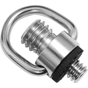 Stainless Steel 1/4inch and 3/8inch Double Head D Ring Screw Hinged Holder Camera Fixing Screw Double Head D Ring Thumb Screws for Tripod DSLR Cameras for Quick Release Wrist Strap Sling