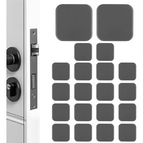 20 Pcs Silicone Door Bumper, Door Stoppers Wall Protectors from Door Knobs,Self Adhesive Door Knob Guards, Door Handle Bumper Wall Shield, Crash Pad for Wall Home Office - Black
