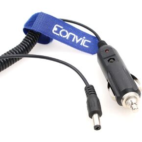 Eonvic 12V DC 5.5 x 2.5mm to Car Cigarette Lighter Male Plug Cable Car Charger Auto Power Supply Cable Camera, CCTV, Car Refrigerator (Straight DC)