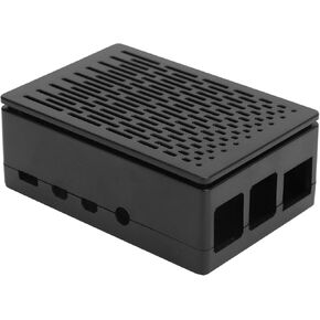 Protective Case ABS Shell Reserved All Port for HDMI USB A/V for Pi 4B (Black)