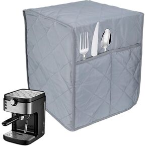 AOZBZ Coffee Maker Cover - Waterproof Cotton Cloth Coffee Maker Dust Cover Washable Foldable Kitchen Appliance Covers with 2 Storage Bags (Black)