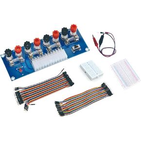 حزمة PowerCraft Pro XH-M229 ATX وحدة محول انقطاع التيار الكهربائي، وأسلاك التوصيل، وألواح التجارب وكابلات الاختبار، ومجموعة أدوات إلكترونية DIY لمشاريع Arduino وBenchtop وأجهزة الكمبيوتر المكتبية