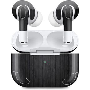 MightySkins (2 Pack) Skins Compatible with Apple AirPods Pro 2 - Black Wood | Protective, Durable, and Unique Vinyl Decal wrap Cover | Easy to Apply, Remove, and Change Styles | Made in The USA