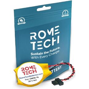Rome Tech CR2016 CMOS Battery for HP ProBook 430 G6, HP Pavilion X2 11-h003sa, Lenovo ThinkBook 14-IIL, 15 G2 are, 15-IIL - BIOS RTC 3V CR 2016 CMOS Battery with 2 Pin 2 Wire Cable
