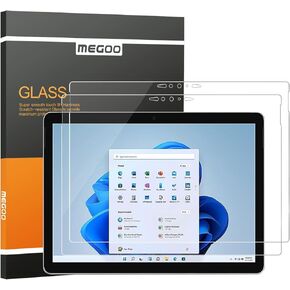Megoo Screen Protector (2 Pack) for Microsoft Surface Go 4/3/2/1, 9H Tempered Glass, Anti-Drop, Hydrophobic, Oleophobic, 24.1 x 17.1 cm, 10.5 inch, 2 Pieces