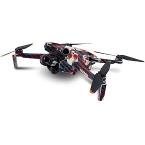 MightySkins Carbon Fiber Skin Compatible with DJI Mini 4 Pro - Skulls N Roses | Protective, Durable Textured Carbon Fiber Finish | Easy to Apply