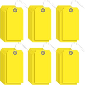 1000 Pcs Blank Manila Shipping Tags with Wire 4 3/4" x 2 3/8" in Paper Hang Tags Luggage Tag Asset Tag Gift Tags Manila Label Tags with Reinforced Hole