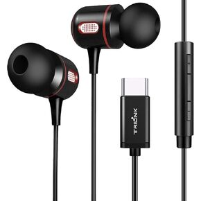 USB C Headphones Wired Type C Earbuds Headset - with Mic and Volume Control Compatible with iPhone 15 iPad Pro 11" 12.9" 2018/2020/MacBook/MacBook Pro/Air, Google Pixel/5 4 3 2 XL, Samsung Galaxy