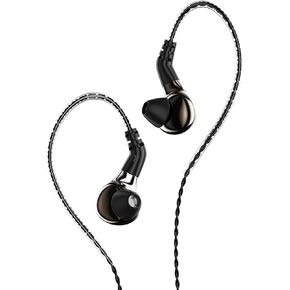 BLON BL03 in Ear Monitor,10mm Carbon Diaphragm Dynamic Drive in Ear Earphone, Metal Shell Bass HiFi DJ in Ear Earphone with 2pin Detachable Cable with Mic Earphone (No Mic, Light Gun)
