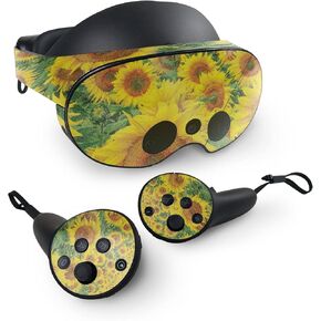 MightySkins Glossy Glitter Skin Compatible with Meta Quest Pro - Sunflower Field | Protective, Durable High-Gloss Glitter Finish | Easy to Apply, Remove, and Change Styles | Made in The USA