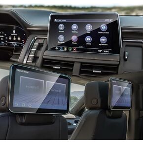 Screen Protector Compatible with 2021-2024 Chevy Tahoe Suburban & GMC Yukon Accessories, 3PC HD Tempered Glass Protective with 10.2In Infotainment Screen & 12.6In Rear-Seat Screen Film