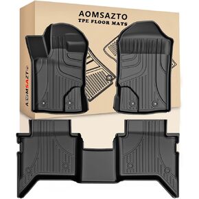 سجادات أرضية AOMSAZTO لعام 2019-2024 Chevy Blazer (ليس لطراز Blazer EV)، سجادات أرضية السيارات متوافقة مع 2024 شيفروليه بليزر، الصف الأول والثاني حماية من جميع الأحوال الجوية، أسود