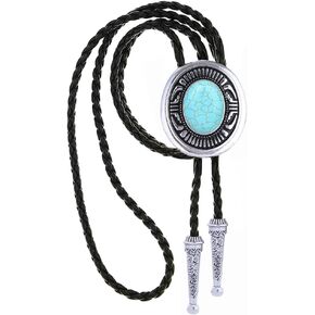 GelConnie Bolo Tie for Men Weatern Cowboy Bolo Ties Turquoise Bolo Tie Natural Stone Bolo Necklace for Women