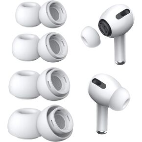 4 Pairs Compatible with AirPods Pro and AirPods Pro 2nd Generation Ear Tip Replacement, with Noise Cancelling Holes, Silicone Earbuds for AirPods Pro, Fit in The Charging Case(Black-XS/S/M/L)