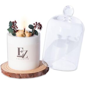 Luxury Scented Candle - 100% Soy Wax, Non-Toxic & Eco-Friendly, 50+ Hour Burn Time, Premium Home Decor with Glass Cover, 10 Oz, Cotton Wick, Rose Temptation Fragrance, Gift Box Included