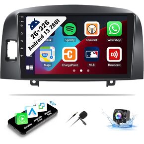 SIXWIN 2G+64G Android Car Stereo for Hyundai Sonata NF 2004-2008 with Wireless Apple CarPlay Android Auto Mirror Link 9 Inch Touchscreen Bluetooth GPS Navigation WiFi HiFi FM Backup Camera MIC