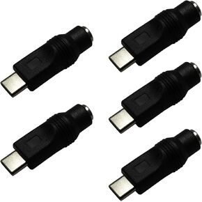 USB to DC Power Adapter 5PCS Type C USB Male to DC 5.5x2.1mm Female Connector Charge Barrel Jack Power Adapter, Type C USB Charging Device Type C Power Adapter